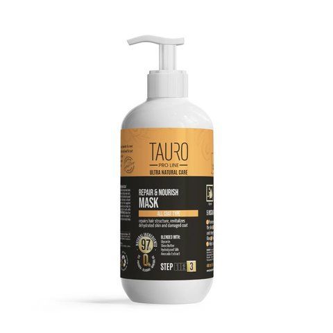 Маска відновлення та живлення для шкіри та шерсті собак і котів TAURO PRO LINE Ultra Natural Care Repair and Nourish Mask, 400 мл TPL63604 фото