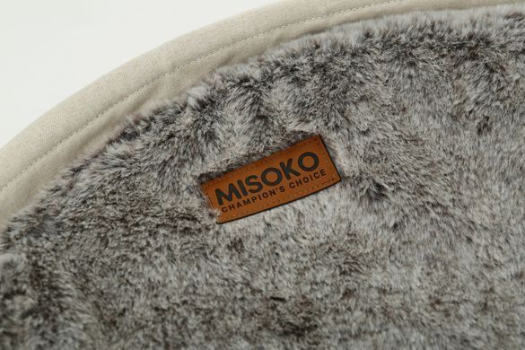 Складной лежак для домашних животных MISOKO Pet bed round plush, 45x45x22 cm, dark brown coat HOOP31836 фото