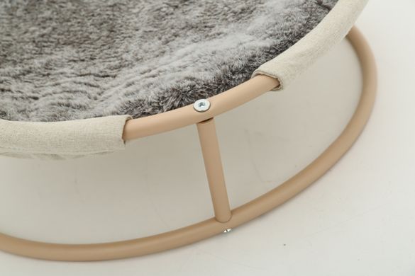 Складной лежак для домашних животных MISOKO Pet bed round plush, 45x45x22 cm, dark brown coat HOOP31836 фото