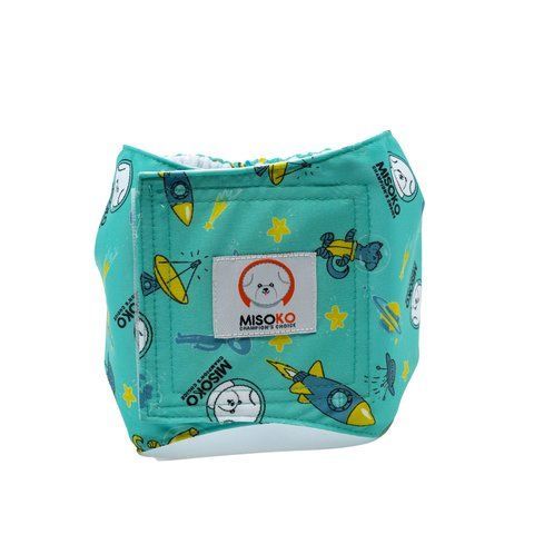 MISOKO&CO підгузки багаторазові для кобелів, з ракетами, м'ятний колір, розмір L, 1 шт. HAINMSK63950 фото