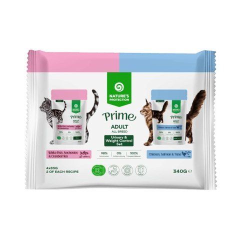 Nature's Protection Prime Multiple Functions Cats Set Adult Сет вологого корму для котів,&nbsp;4x85 г NPPR47920 фото