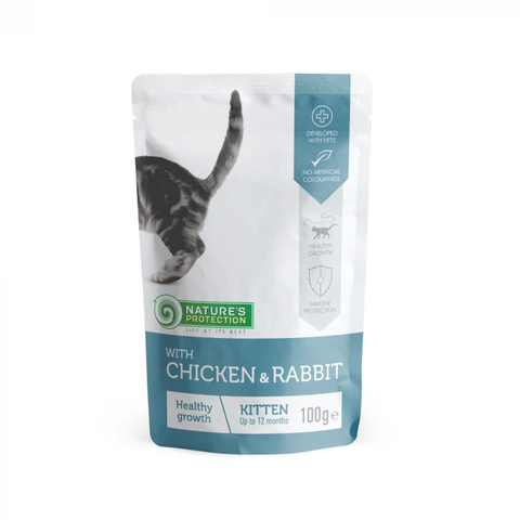 Влажный корм для котят с курицей и кроликом Nature's Protection Kitten with Chicken and Rabbit 100 г KIK45193 фото