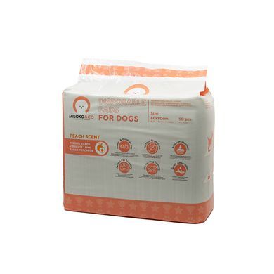 Misoko&Co Одноразовые пеленки для собак с ароматом персика (щенки и косточки), 60*90 см SHAMSK63135_50 фото
