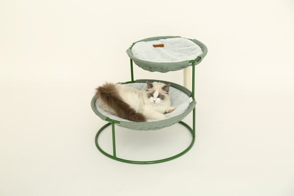 Двойной лежак для домашних животных MISOKO Pet bed, round, double, steel frame, 70x50x40 cm, light green HOOP31838 фото