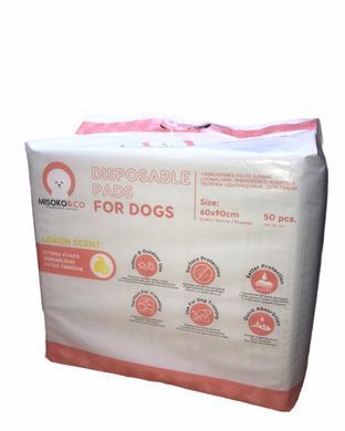 Misoko&Co Одноразовые пеленки для собак с ароматом лимона (щенки и лапки), 60*90 см SHAMSK63134_50 фото