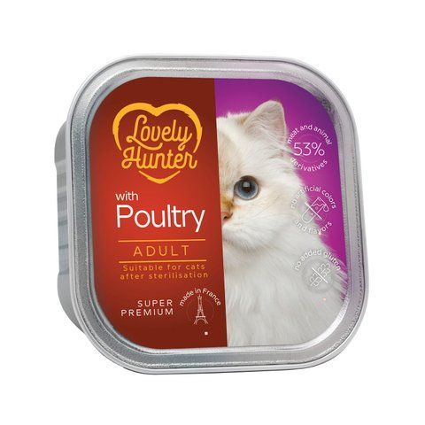 Вологий корм для дорослих котів після стерилізаціі з м'ясом птиці Lovely Hunter Sterilised with Poultry 85 г LHU45709 фото