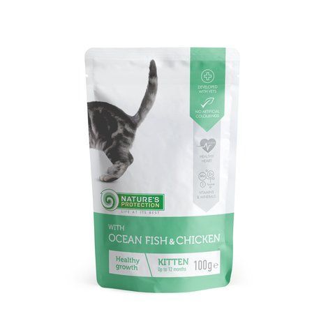 Влажный корм для котят с океанической рыбой и курицей Nature&lsquo;s Protection Kitten with Ocean fish and Chicken 100 г KIK45688 фото